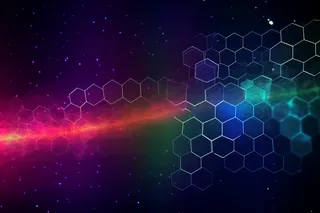 彩色六边形科技光影背景
