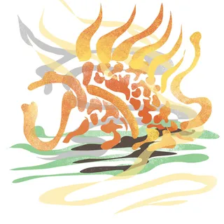 复古中国风国潮敦煌花纹花草插画手绘装饰小元素PSD素材