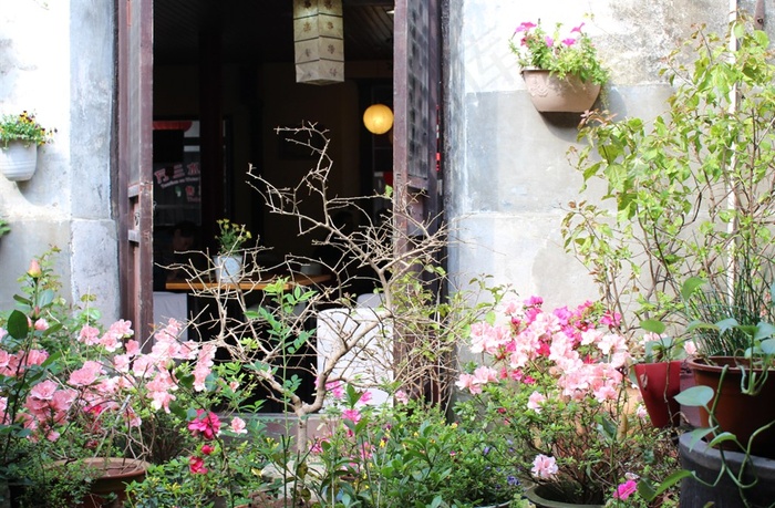 苏州昆山周庄青年旅舍小院一角