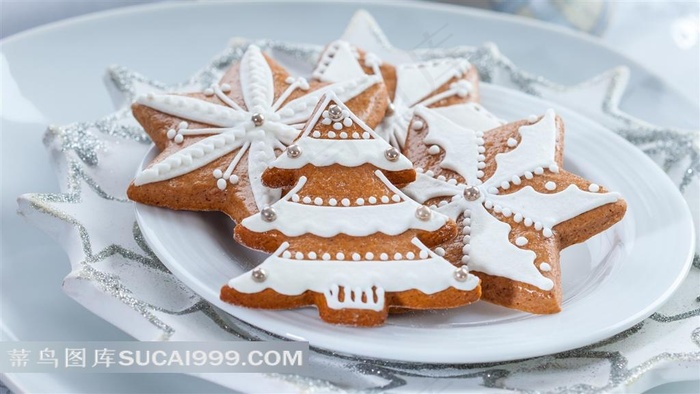 圣诞节盘子装饼干图片