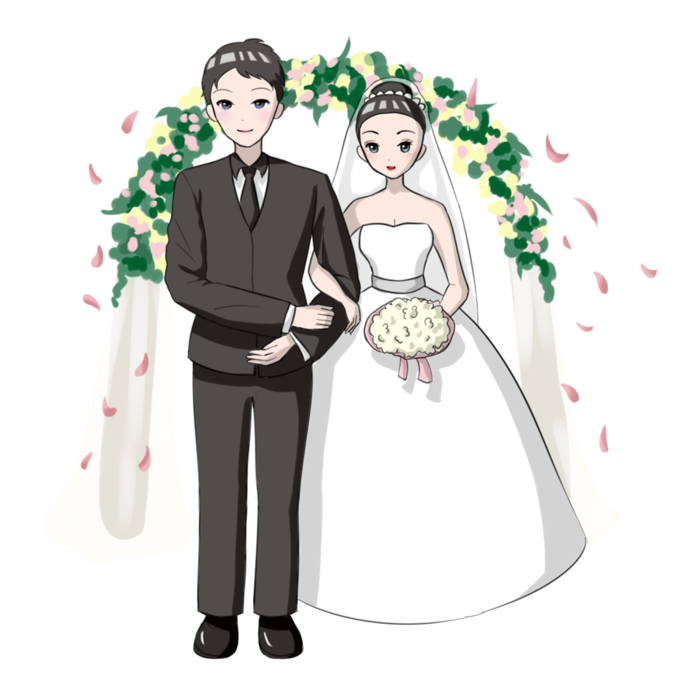 婚纱卡通人物婚礼白纱结婚婚纱摄影手绘