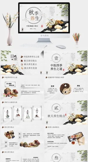 中医养生PPT模板预览图