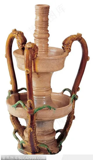 传统工艺品-精美的的白色灯台