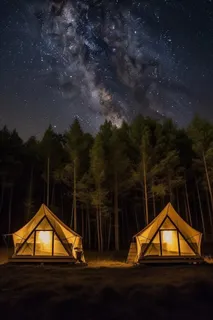 户外活动星空营地露营海报背景