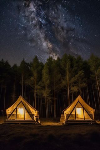 户外活动星空营地露营海报背景