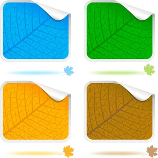 免抠彩色叶脉标签