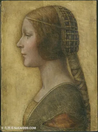 达芬奇欧洲少女人物油画图片