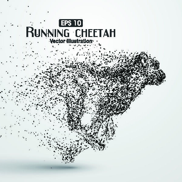 矢量科技动感粒子元素EPS运动人物动物点状创意矢量科幻设计素材