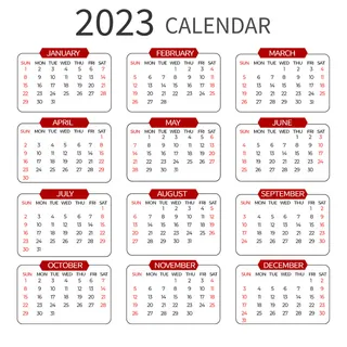 2023年日历白色背景