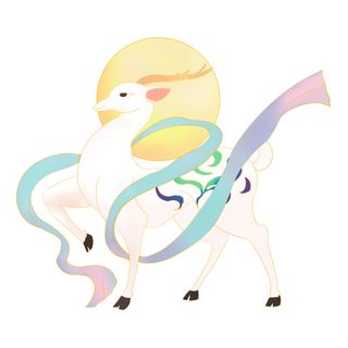 手绘国潮中国风敦煌神话九色鹿仙鹿麋鹿白鹿插画装饰PSD设计素材