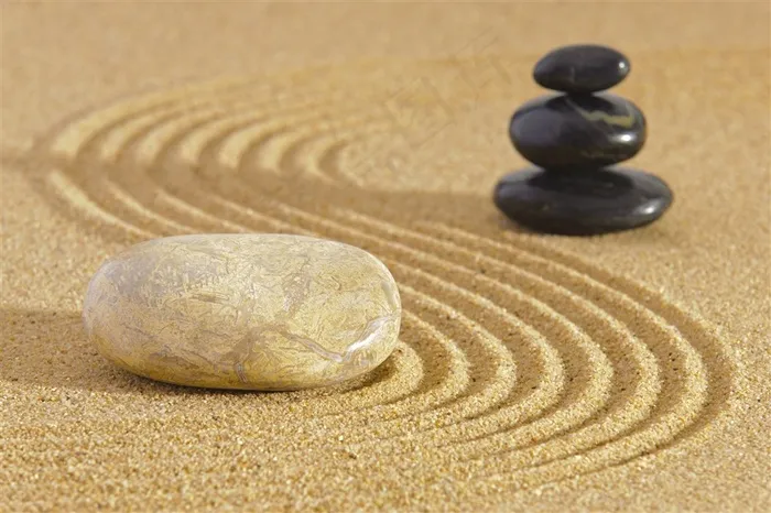 沙滩上的鹅暖石精美素材