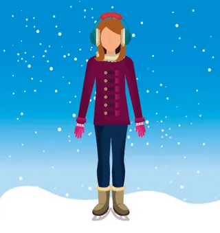 冬天服饰服装冬装穿冬装保暖冬季卡通人物男女装Ai矢量图片素材