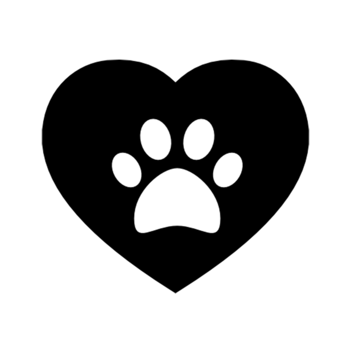 爱心爪印剪影