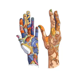 手手指手势插画免抠