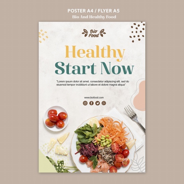 新鲜健康食品广告海报psd模版下载