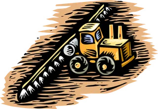 现代农业卡通割稻机