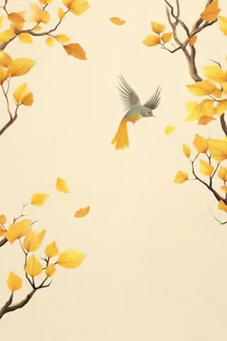 中国风秋季落叶简约背景