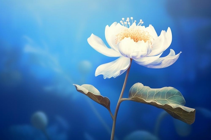 蓝色简约大气荷花意境背景(1344x896)