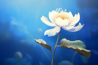 蓝色简约大气荷花意境背景