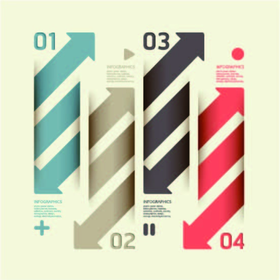 免抠动感箭头数字标签