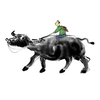 清明清明节卡通牧童放牛