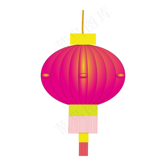 中国风 手绘 卡通元素 传统 复古红 灯笼装饰 PNG 免抠 