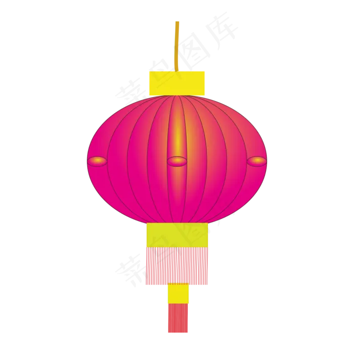 中国风 手绘 卡通元素 传统 复古红 灯笼装饰 PNG 免抠 