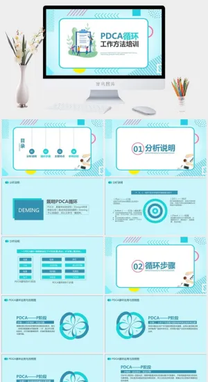 PDCA循环工作方法培训PPT模板预览图