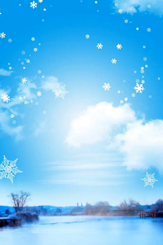 蓝色雪花背景