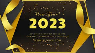 2023年新年快乐黑金背景