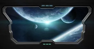 浩瀚的宇宙与飞船内饰素材