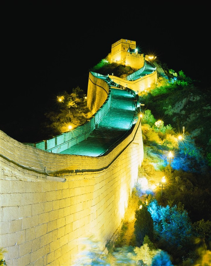 万里长城超清夜景图片