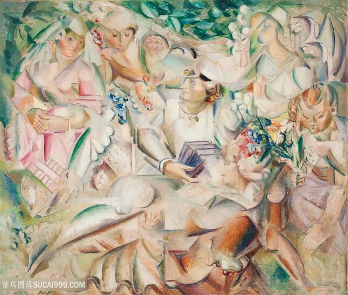 欧美现代绘画- 欧美时尚女性插画油画
