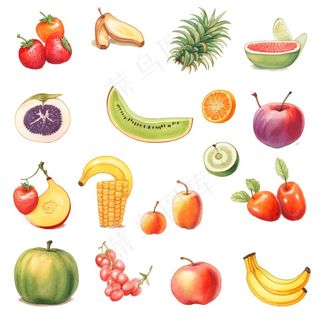 水果种类素材卡通插画免抠