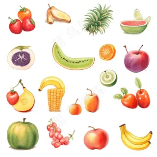水果种类素材卡通插画免抠