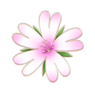 国潮风立体浮雕金边手绘花朵花卉PSD设计PNG免扣图片元素素材