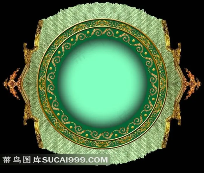 中国古典精美纹饰青绿龙纹物件