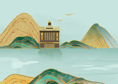 国潮鎏金外滩地标建筑 国潮鎏金外滩地标建筑