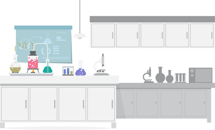 实验室卡通简笔少儿兴趣班素材
