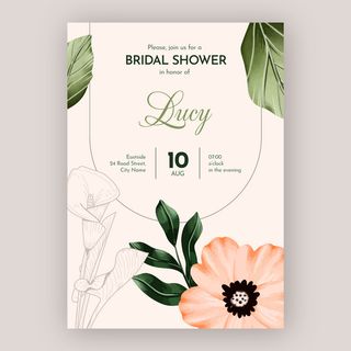 花朵装饰婚礼请柬