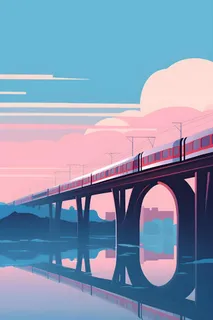 城市城轨轨道桥梁扁平背景