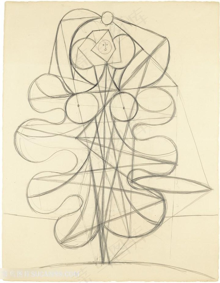 毕加索简约线条抽象装饰画