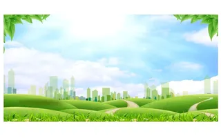 城市绿色展板背景