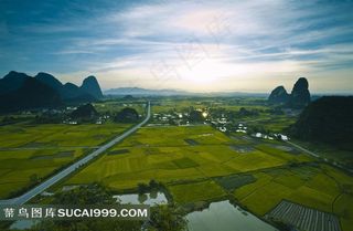 清幽乡村野外风光俯瞰摄影图