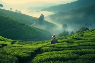 茶园自然风光山川背景