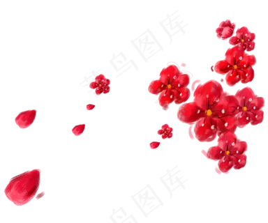 大红花喜庆飘落美丽