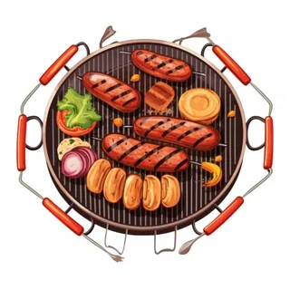 卡通烤肉烧烤架美食免抠