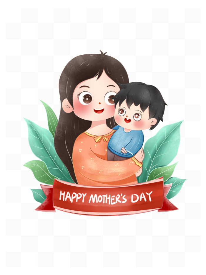 母亲节暖心场景手绘插画