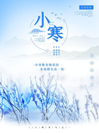 中国传统冬天小寒祝福24二十四节气节日宣传活动海报