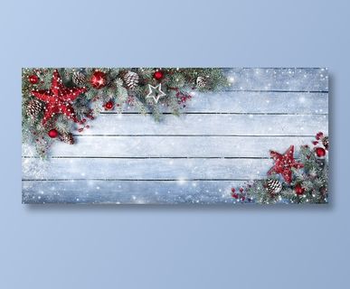 木板与圣诞装饰图